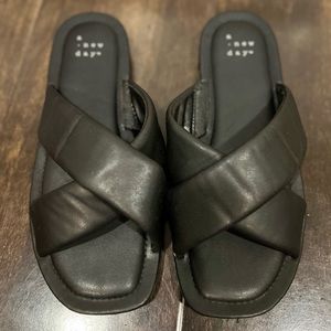 A New Day Black Criss Cross Sandals